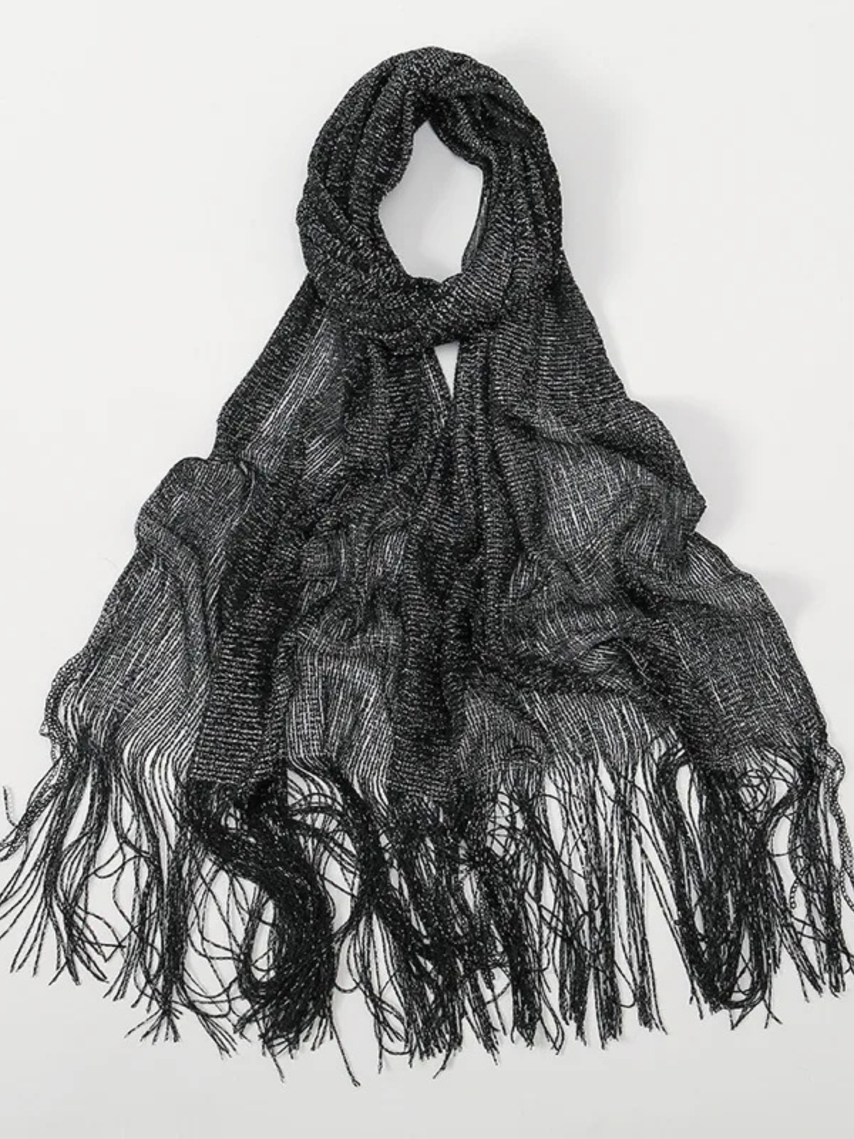 Twilight Metallic Fringe Shawl