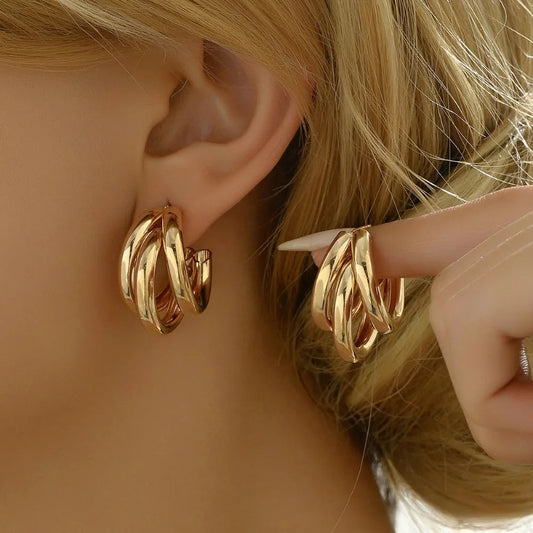 Trinova Stacked Hoop Earrings