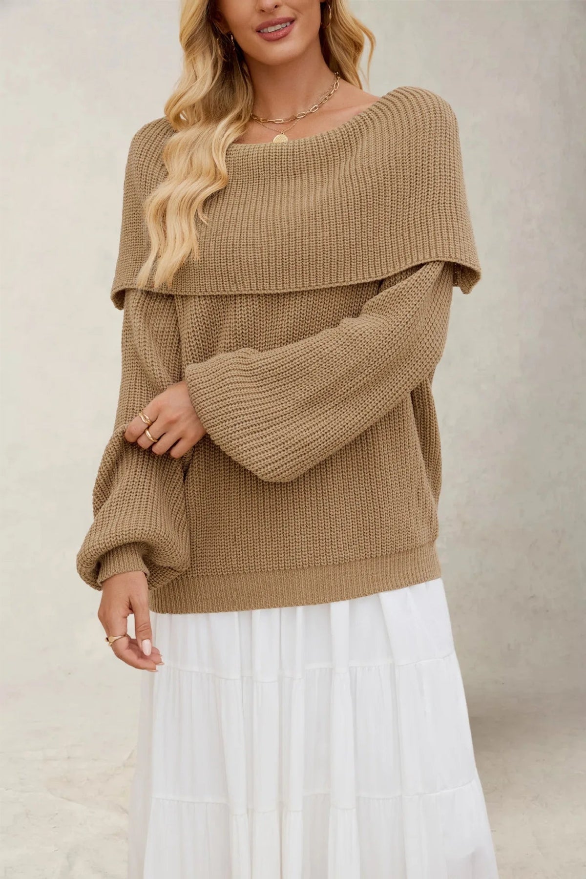 Leona Off-Shoulder Knit Pullover