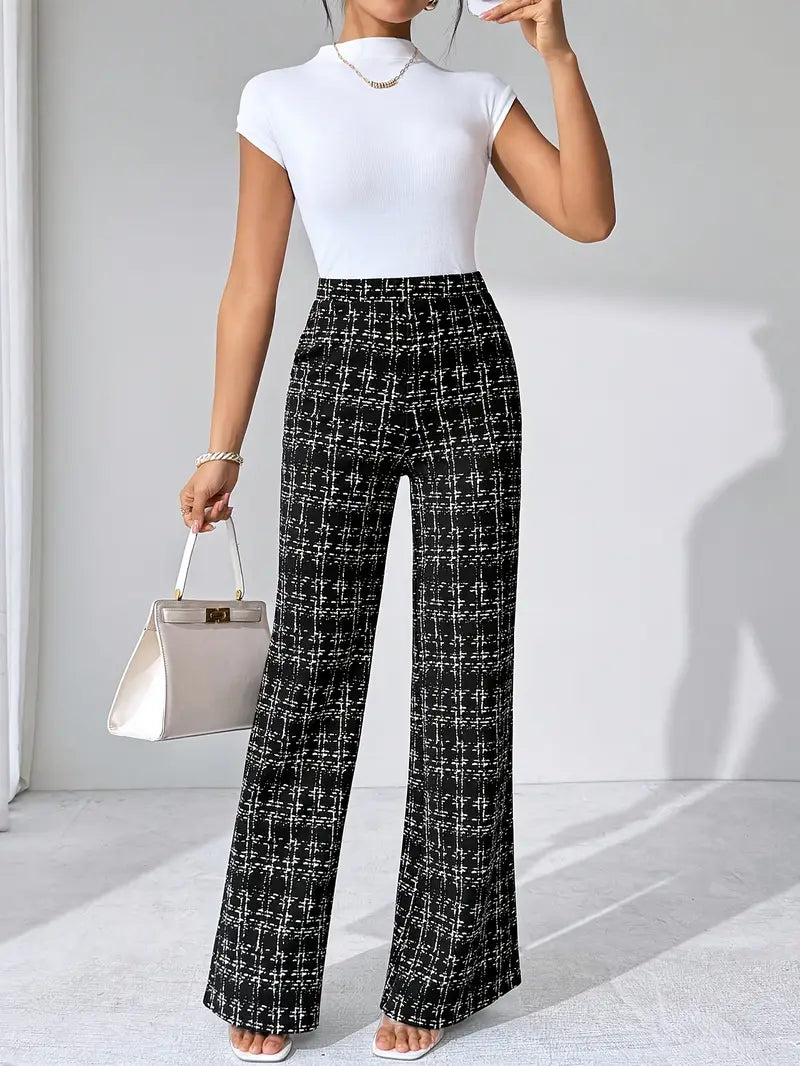 Olivia Tweed Plaid Flare Pant
