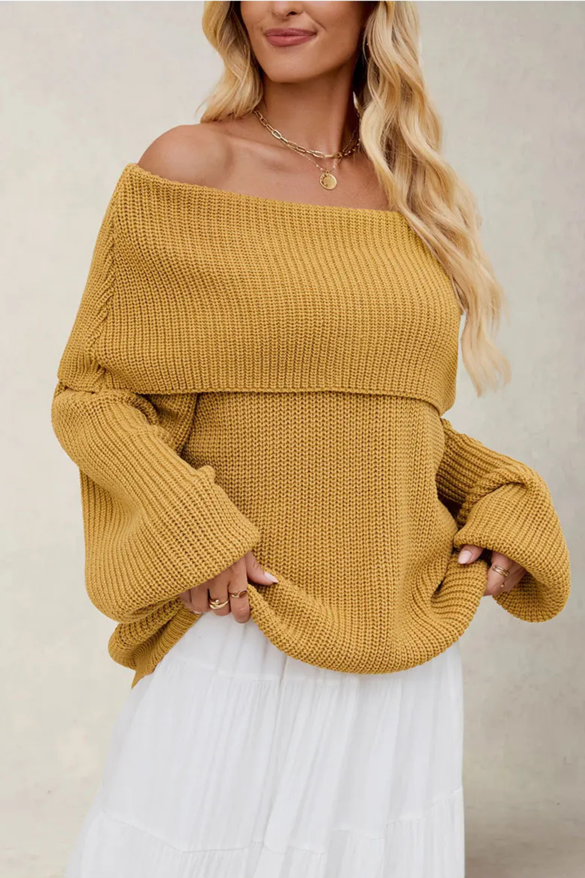 Leona Off-Shoulder Knit Pullover
