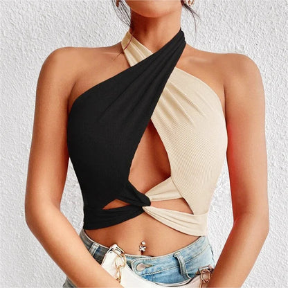 Contour Cross-Halter Top