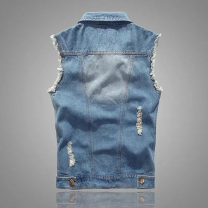 Riot Distressed Denim Vest