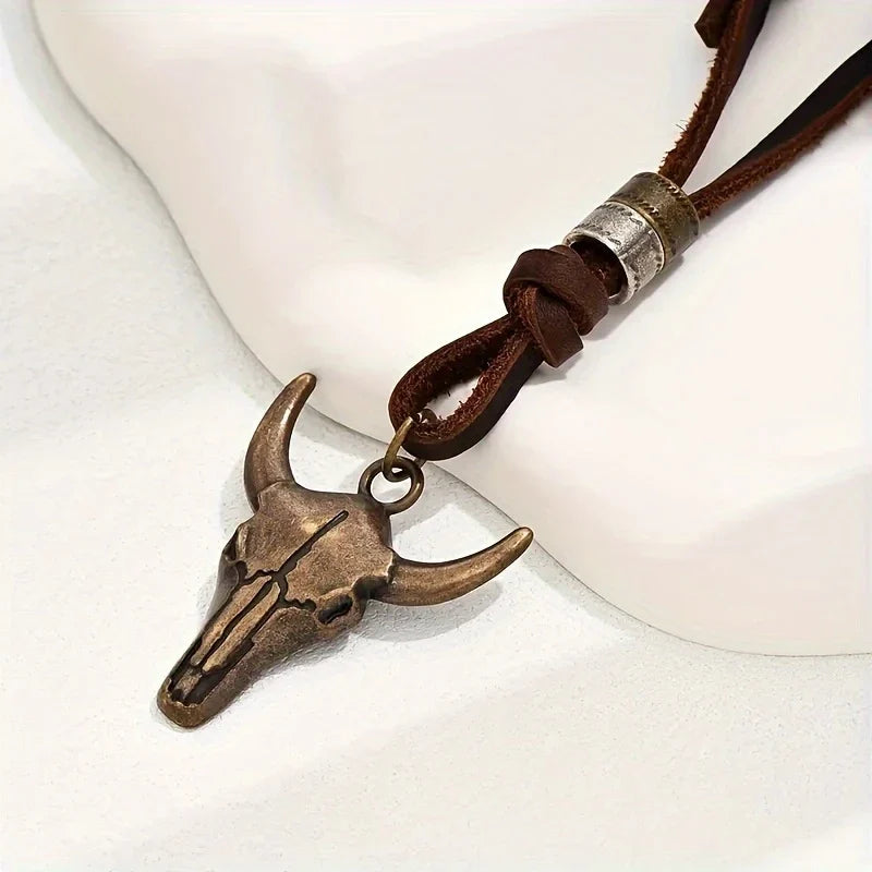 Skull & Saddle Pendant Necklace