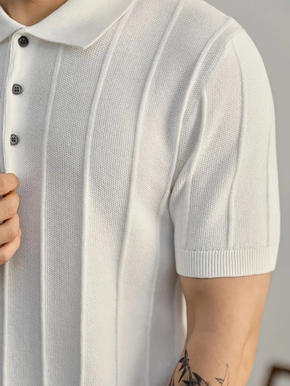 Riviera Textured Knit Polo Shirt