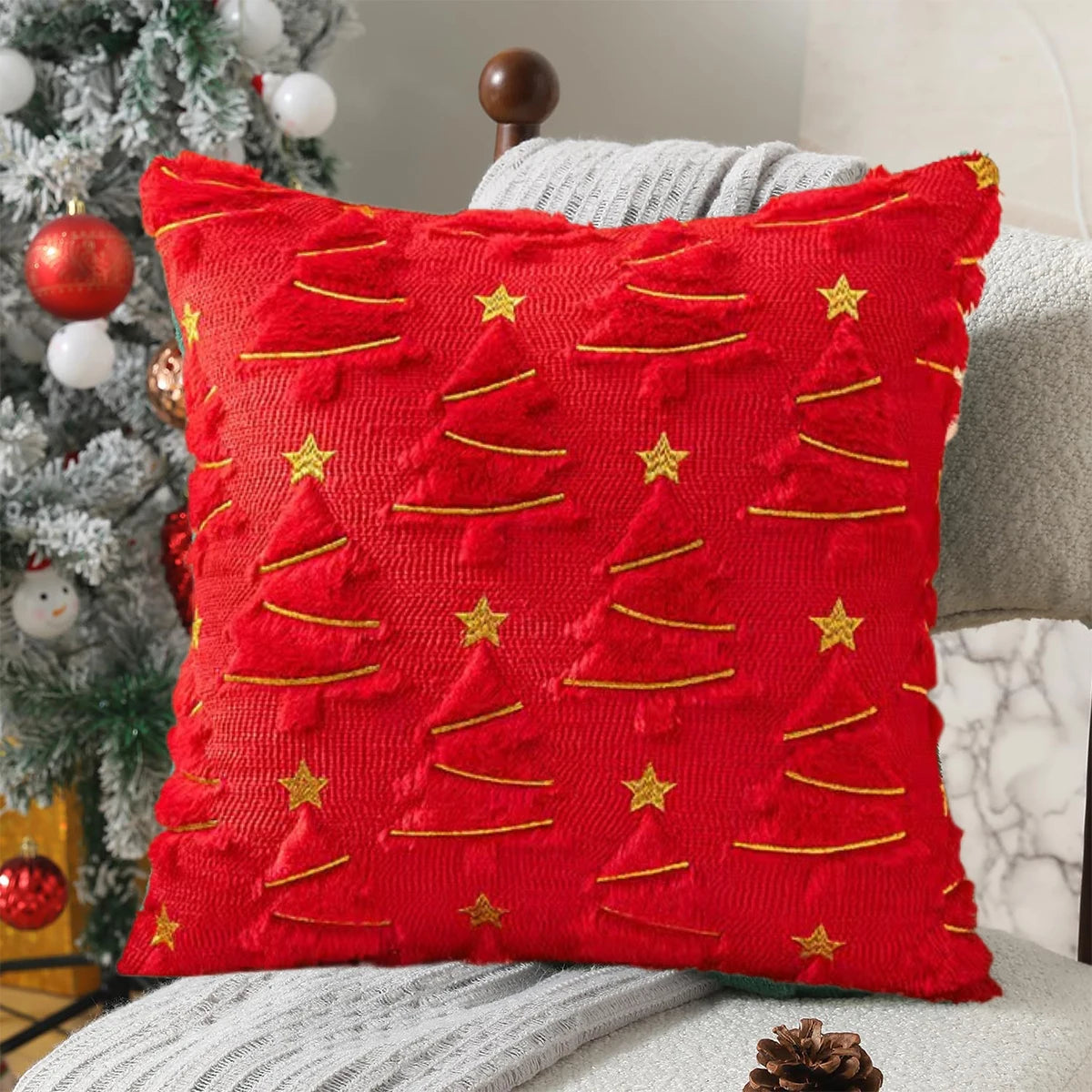 Starry Pinescape Pillow Cover
