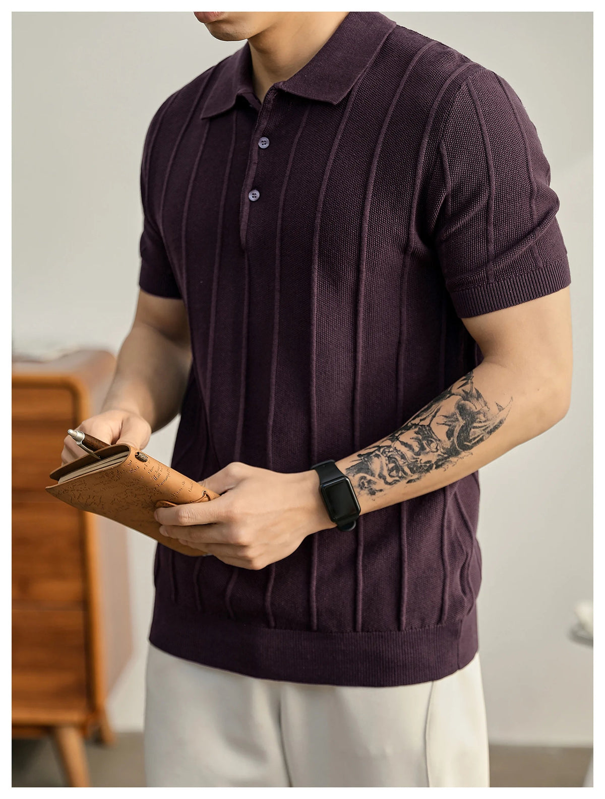Riviera Textured Knit Polo Shirt