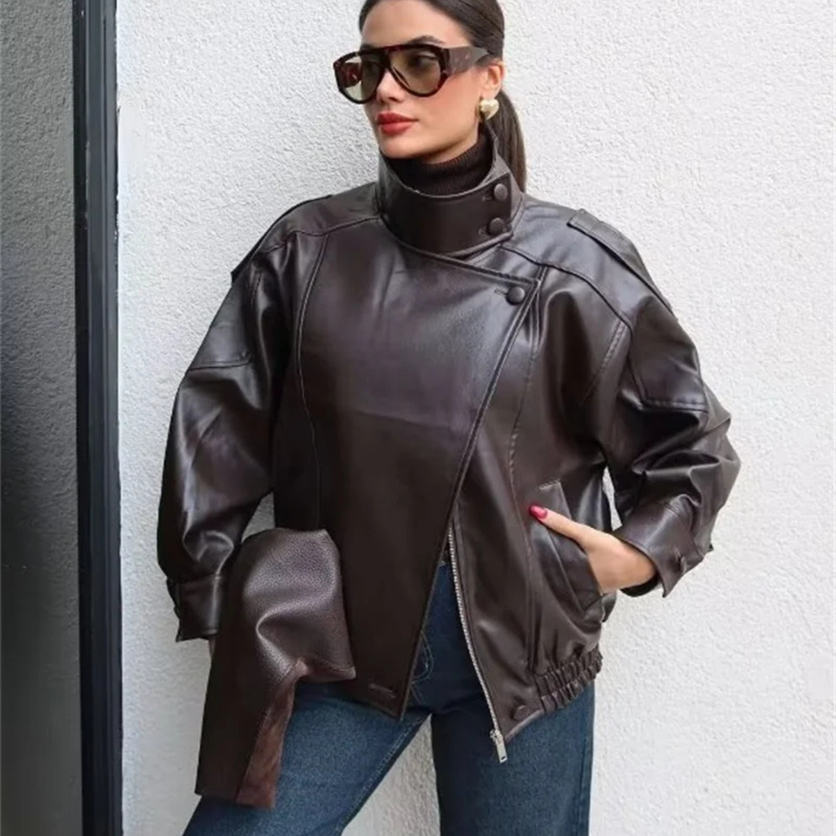 Rebel High-Neck Moto Jacket