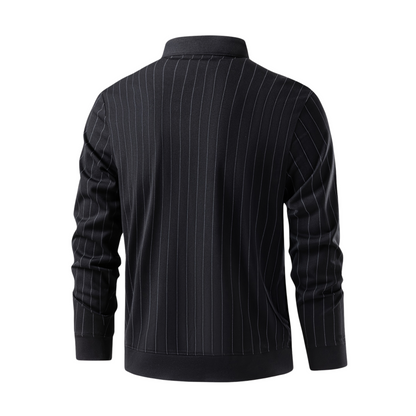 Stratus Pinstripe Mandarin Collar Shirt