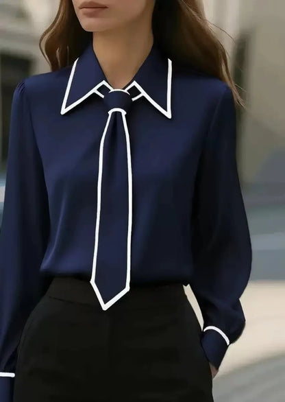 Maison Contrast Tie Blouse