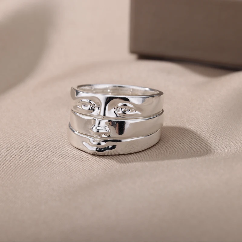 Trinity Face Ring Set