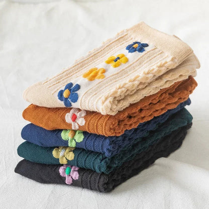 Fleur Embroidered Sock Set