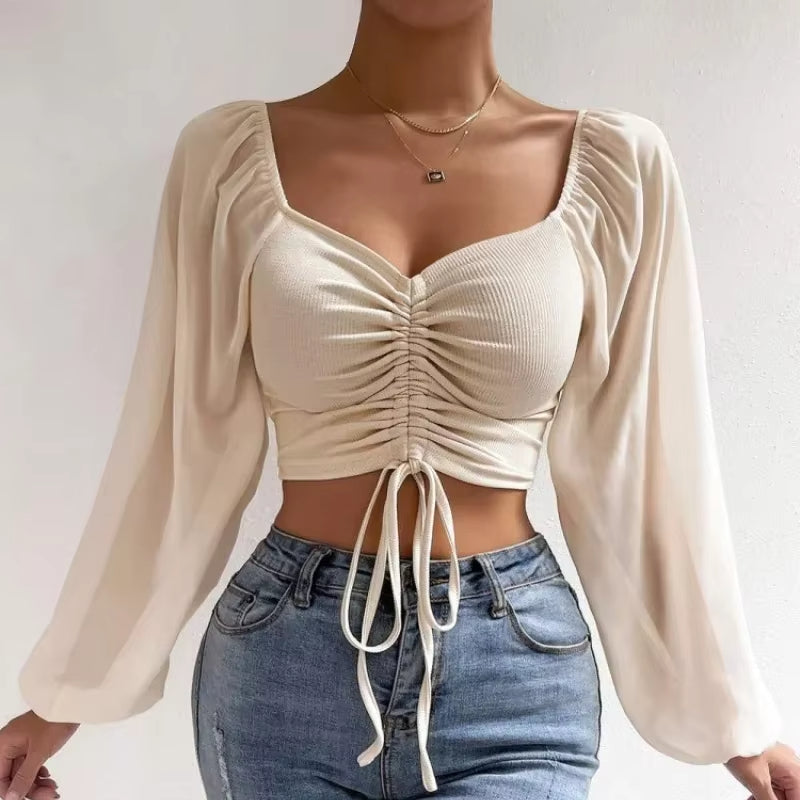 Aura Cinch-Crop Blouse