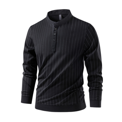 Stratus Pinstripe Mandarin Collar Shirt