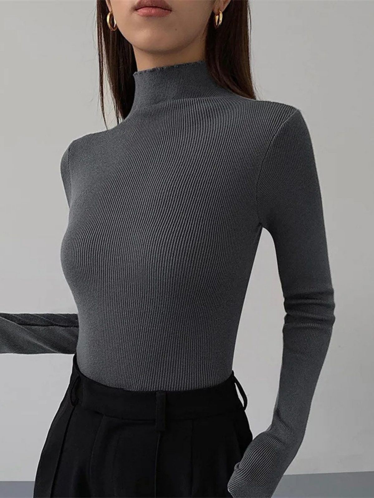 Eclipse Contrast Knit Turtleneck