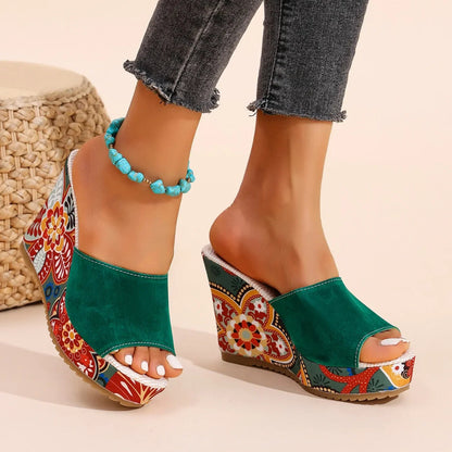 Boheme Velvet Wedge Sandal