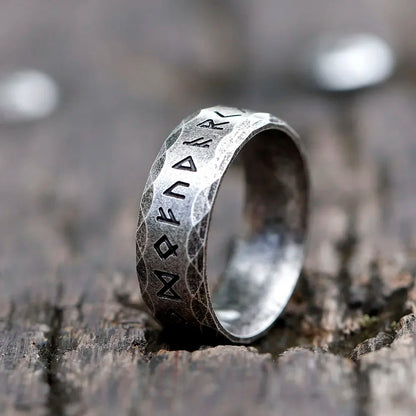 Ancient Steel Runes Ring