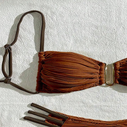 Tulum Ruched Bandeau Bikini Set