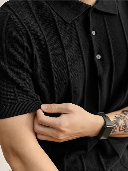 Riviera Textured Knit Polo Shirt