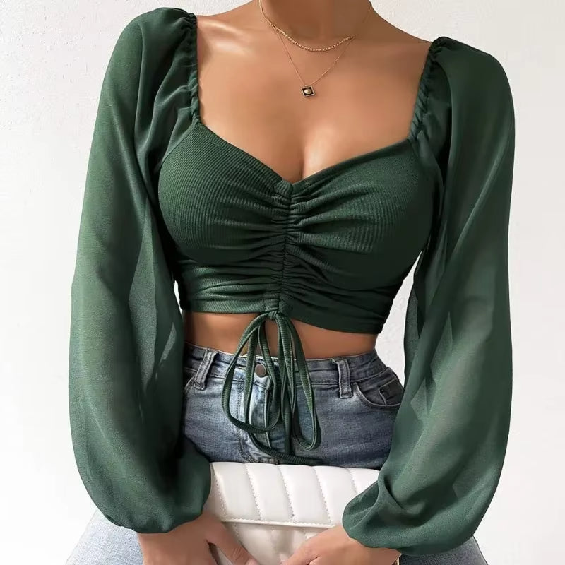 Aura Cinch-Crop Blouse