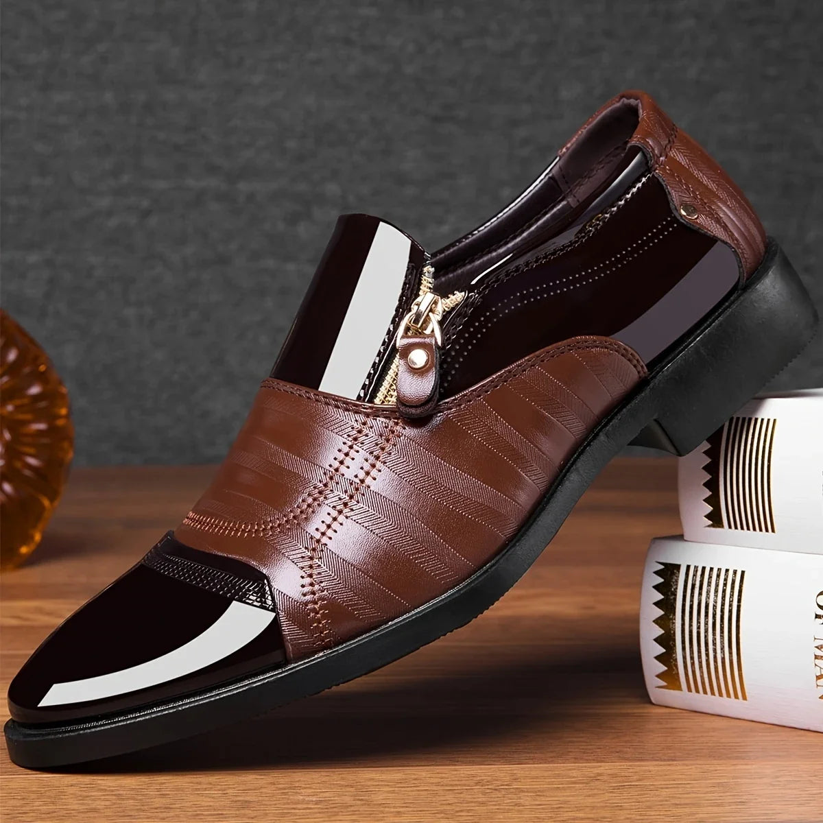 Baron Dual-Texture Zip Loafer