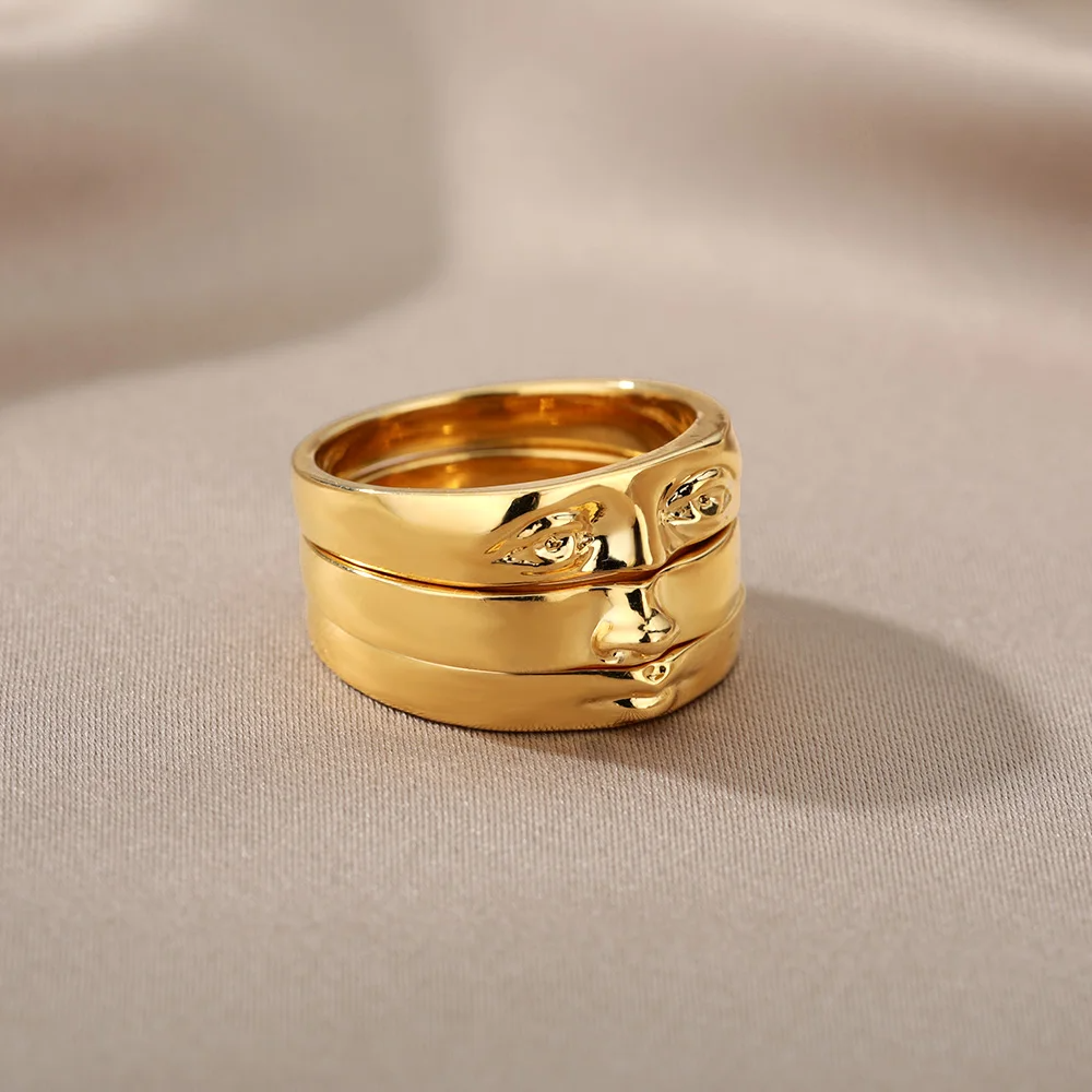 Trinity Face Ring Set