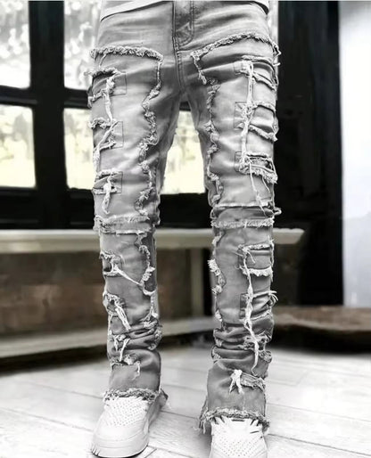 Distress Layered Denim Pant