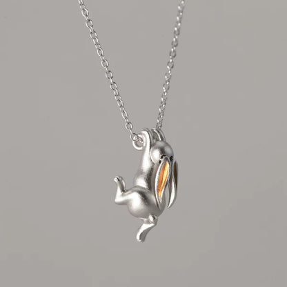 Silver Hare Pendant Necklace