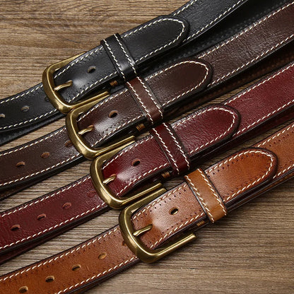 Overland Stitched Leather Belt