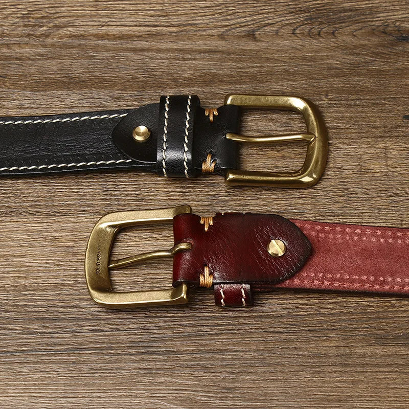 Overland Stitched Leather Belt