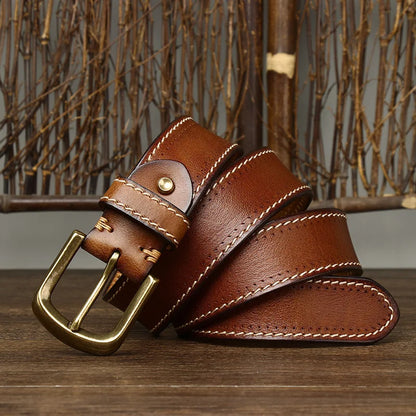 Overland Stitched Leather Belt
