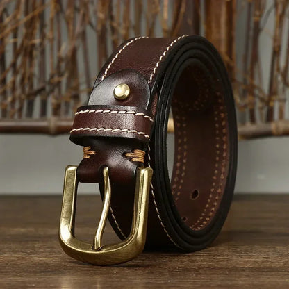 Overland Stitched Leather Belt
