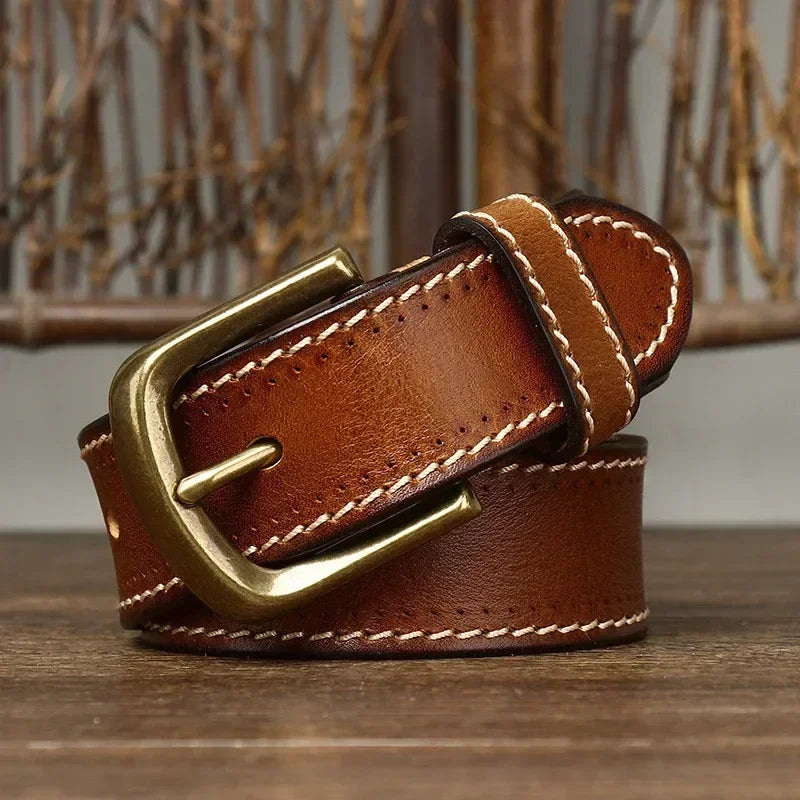 Overland Stitched Leather Belt