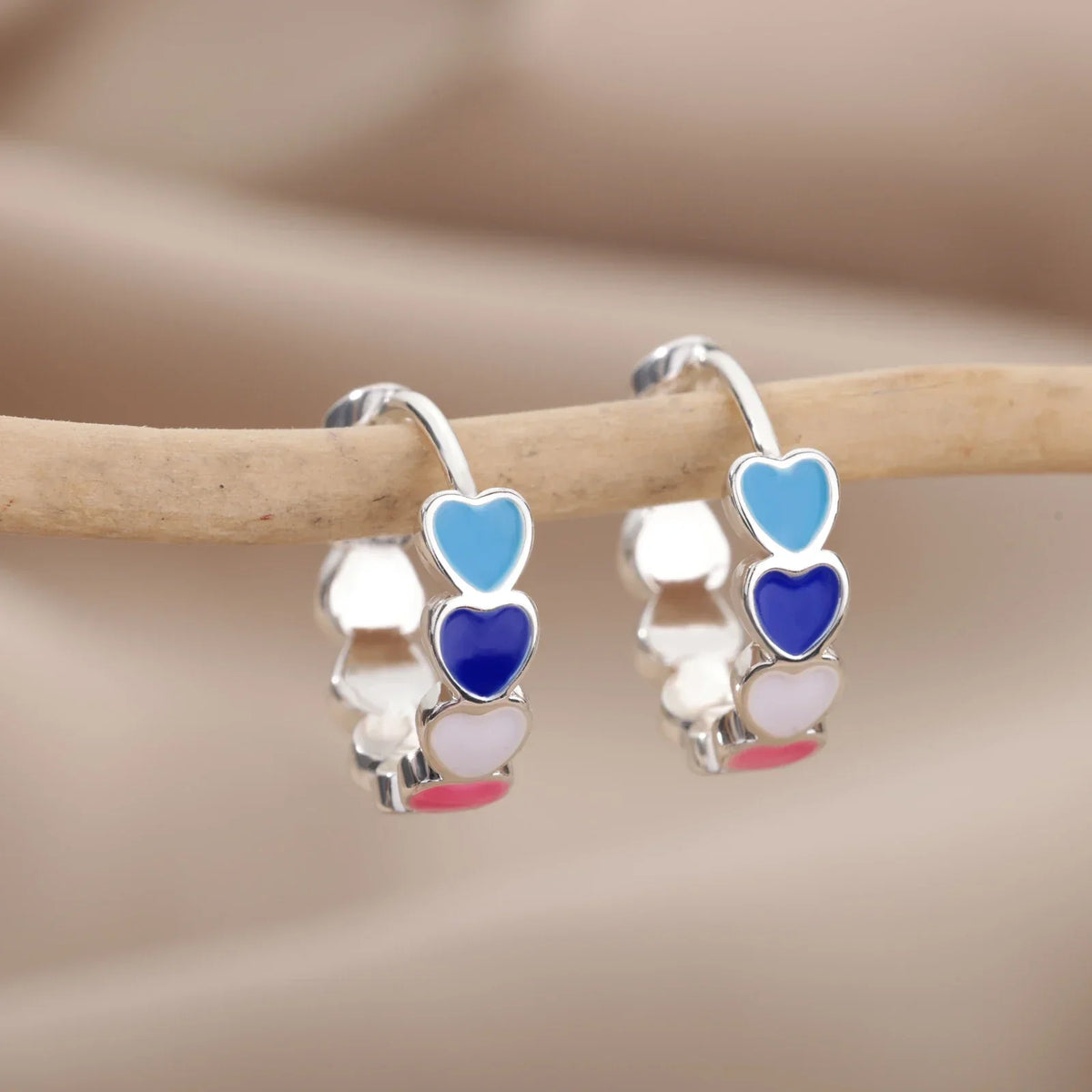 Prism Heart Hoop Earrings