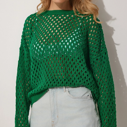 Bayside Open-Knit Crop Top