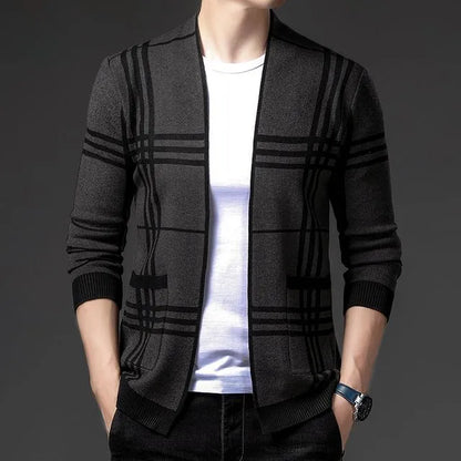 Charter Plaid Knit Cardigan