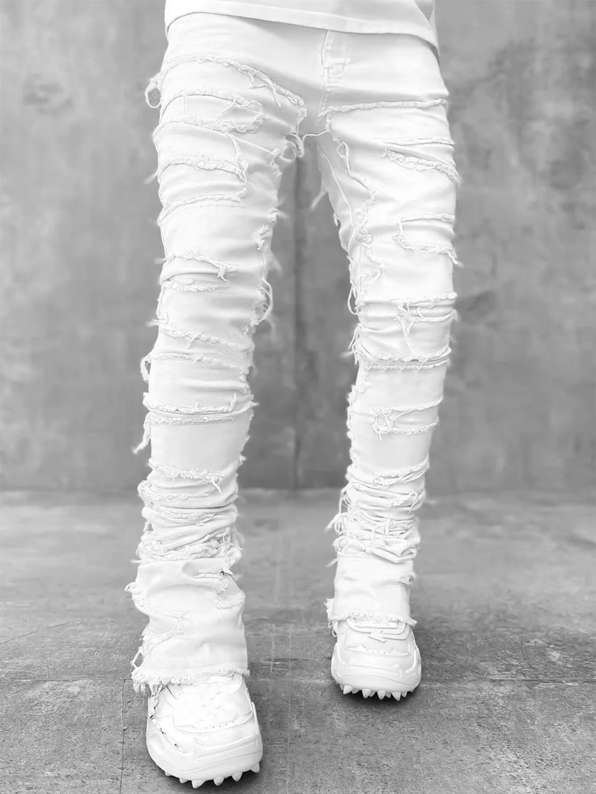 Distress Layered Denim Pant