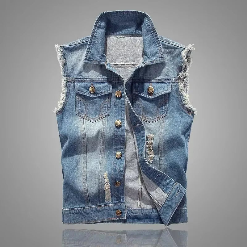 Riot Distressed Denim Vest