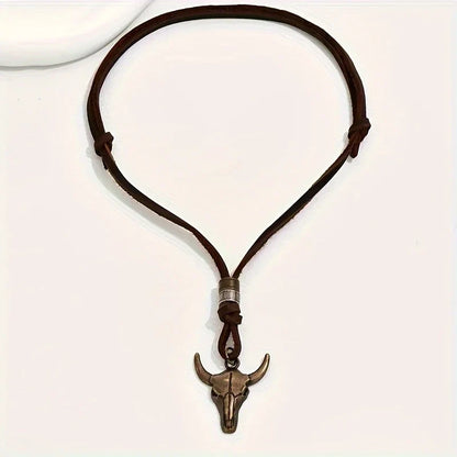 Skull & Saddle Pendant Necklace