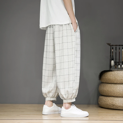 Gridline Linen Trouser