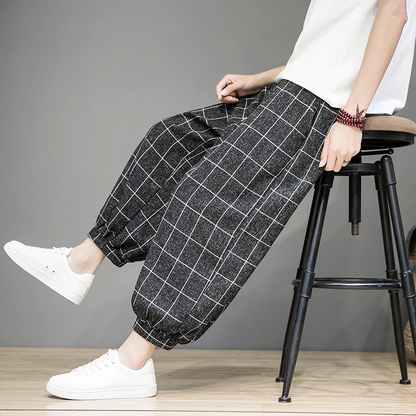 Gridline Linen Trouser