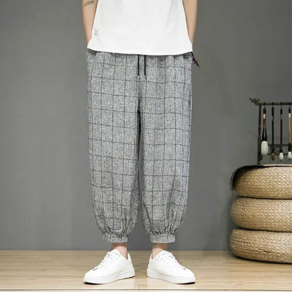 Gridline Linen Trouser