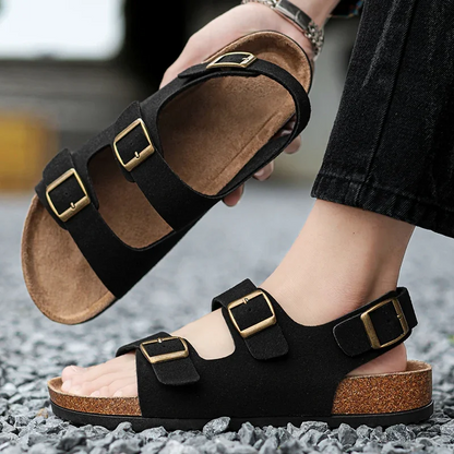 Oasis Matte-Brushed Buckle Sandal