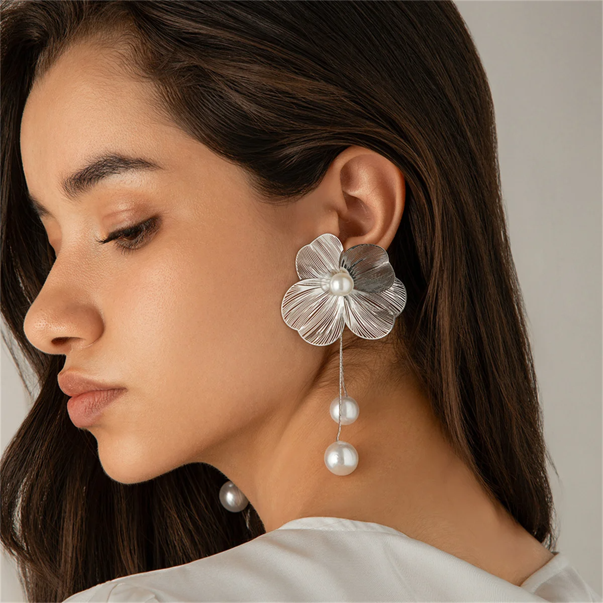 Petal & Pearl Drop Earrings