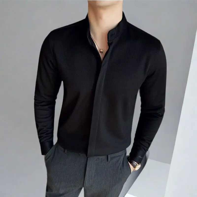 Mandarin Button-Up Shirt
