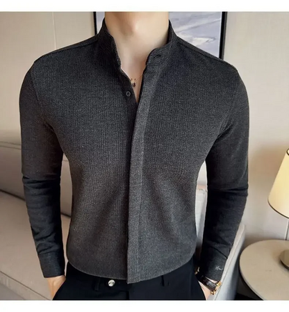 Mandarin Button-Up Shirt