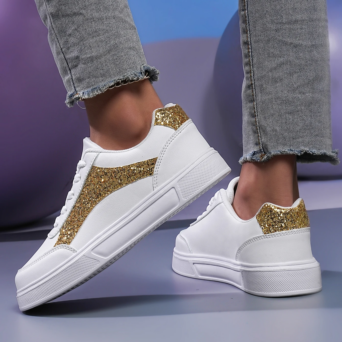 Halo Accented Panel Sneaker