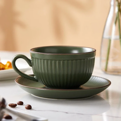 Emberware Ribbed Ceramic Mugs