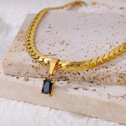 Emerald-Cut Zircon Necklace Set