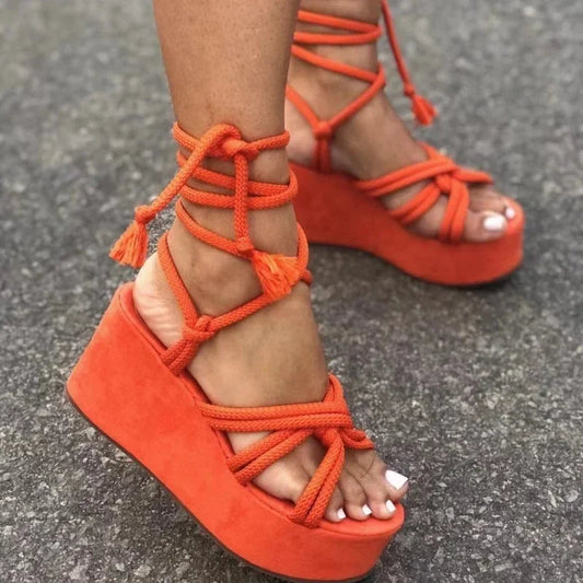Horizon Lace-Up Platform Wedge